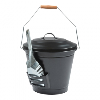 	Seau  cendres avec anses 14 L avec couvercle et pelle bac  charbon